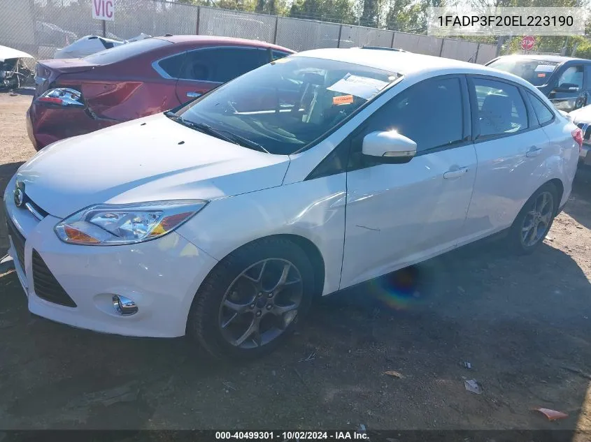 2014 Ford Focus Se VIN: 1FADP3F20EL223190 Lot: 40499301