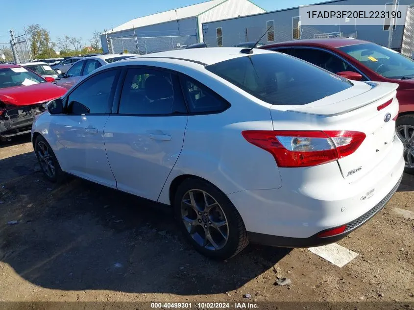 2014 Ford Focus Se VIN: 1FADP3F20EL223190 Lot: 40499301