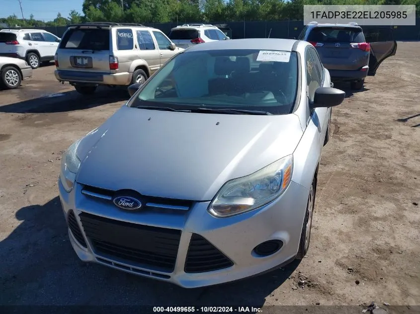 2014 Ford Focus S VIN: 1FADP3E22EL205985 Lot: 40499655