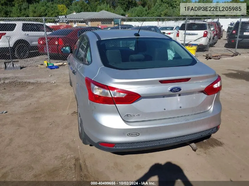 2014 Ford Focus S VIN: 1FADP3E22EL205985 Lot: 40499655