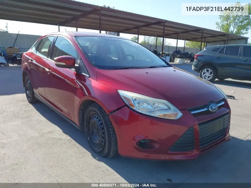 2014 Ford Focus Se VIN: 1FADP3F21EL442739 Lot: 40500271