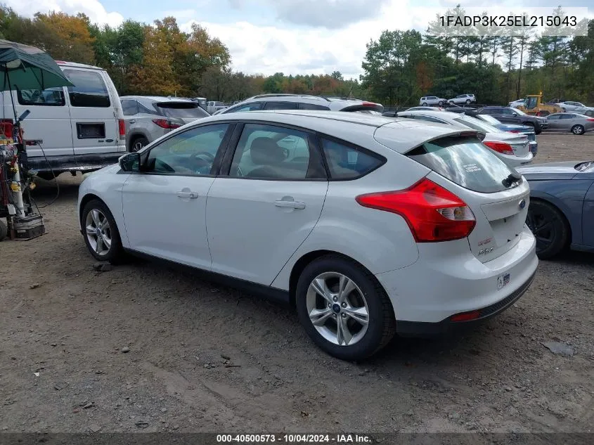 2014 Ford Focus Se VIN: 1FADP3K25EL215043 Lot: 40500573