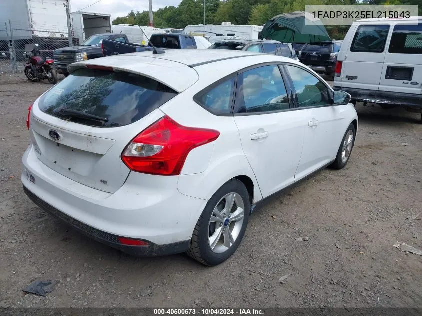 2014 Ford Focus Se VIN: 1FADP3K25EL215043 Lot: 40500573