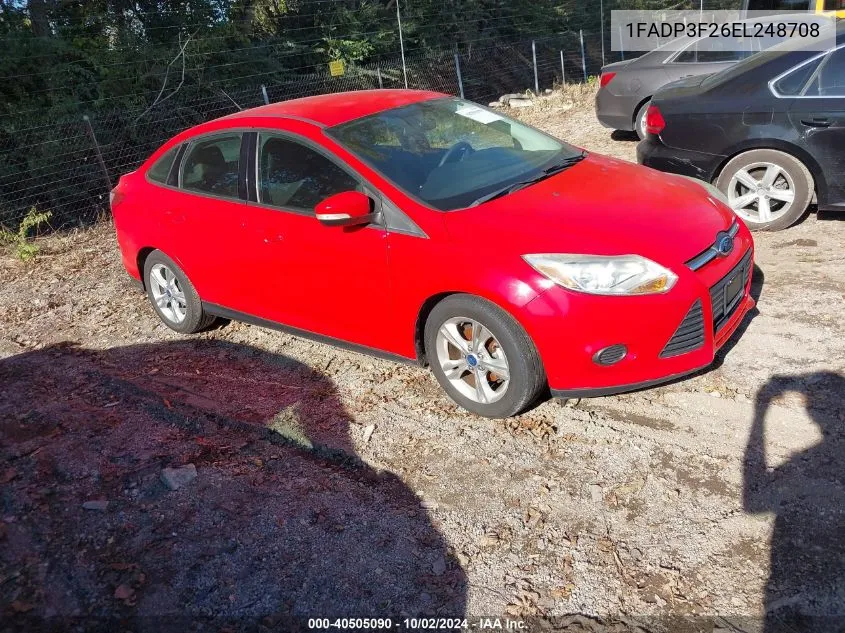 2014 Ford Focus Se VIN: 1FADP3F26EL248708 Lot: 40505090