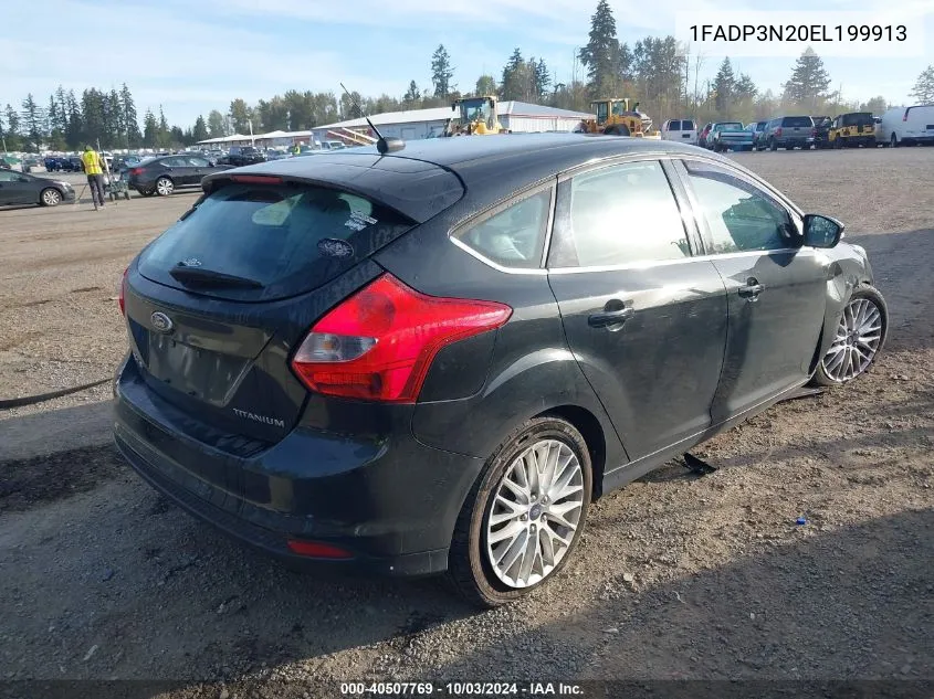 2014 Ford Focus Titanium VIN: 1FADP3N20EL199913 Lot: 40507769