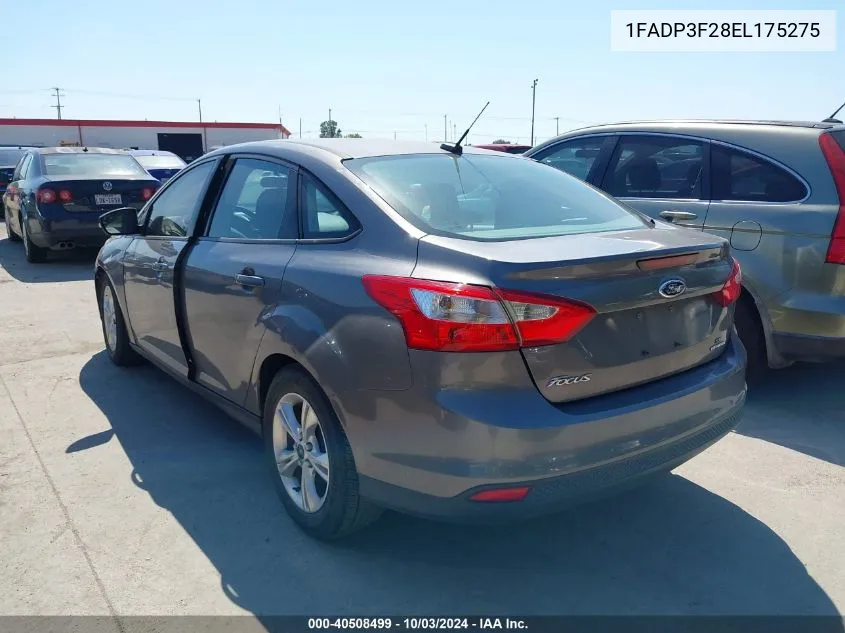 2014 Ford Focus Se VIN: 1FADP3F28EL175275 Lot: 40508499