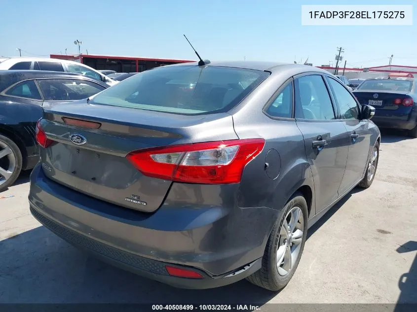 2014 Ford Focus Se VIN: 1FADP3F28EL175275 Lot: 40508499