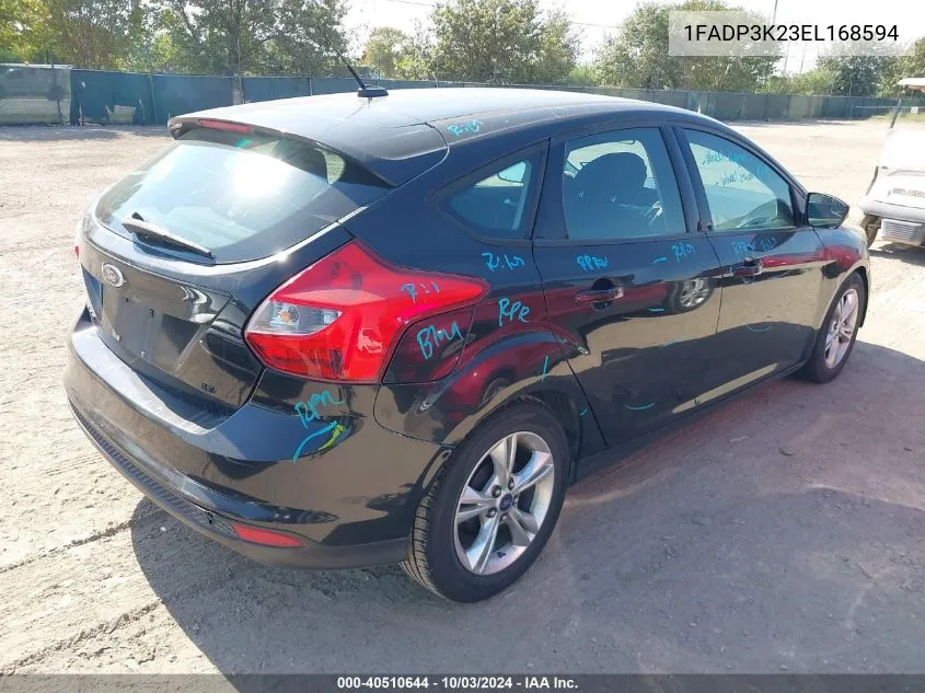 2014 Ford Focus Se VIN: 1FADP3K23EL168594 Lot: 40510644