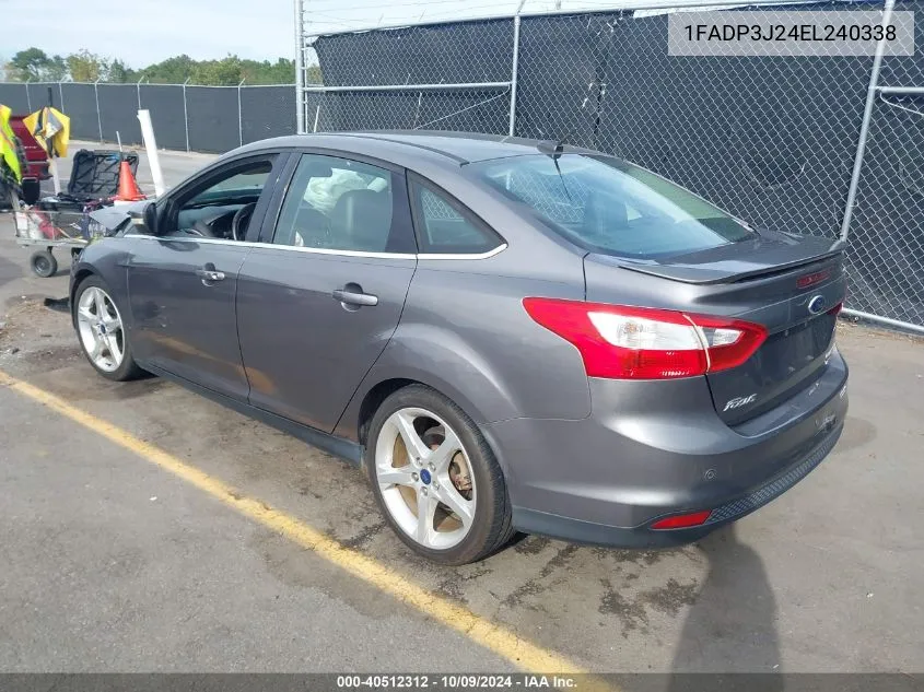 2014 Ford Focus Titanium VIN: 1FADP3J24EL240338 Lot: 40512312