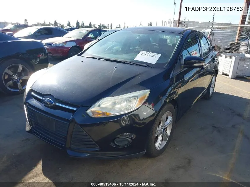 2014 Ford Focus Se VIN: 1FADP3F2XEL198783 Lot: 40519486