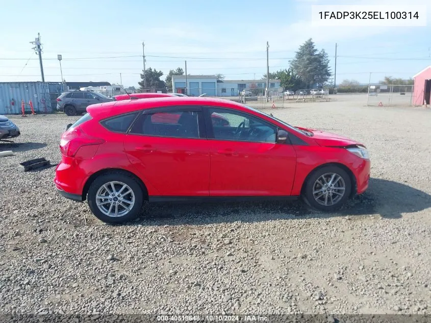 2014 Ford Focus Se VIN: 1FADP3K25EL100314 Lot: 40519648