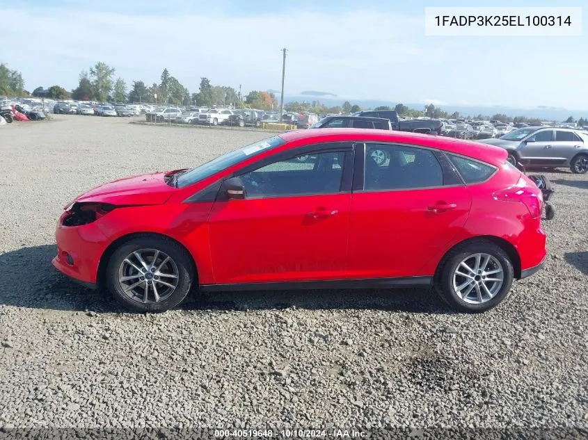 2014 Ford Focus Se VIN: 1FADP3K25EL100314 Lot: 40519648