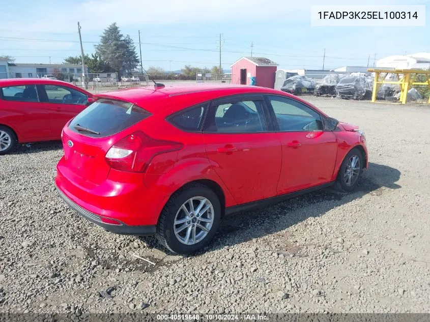 2014 Ford Focus Se VIN: 1FADP3K25EL100314 Lot: 40519648