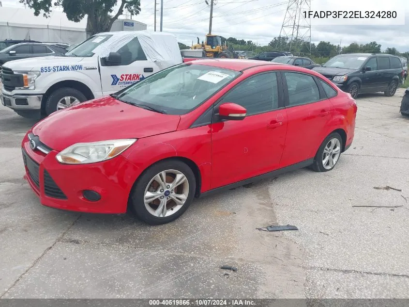 2014 Ford Focus Se VIN: 1FADP3F22EL324280 Lot: 40519866