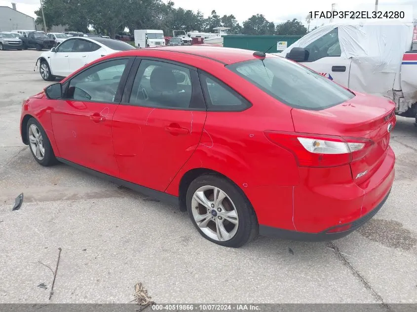 2014 Ford Focus Se VIN: 1FADP3F22EL324280 Lot: 40519866