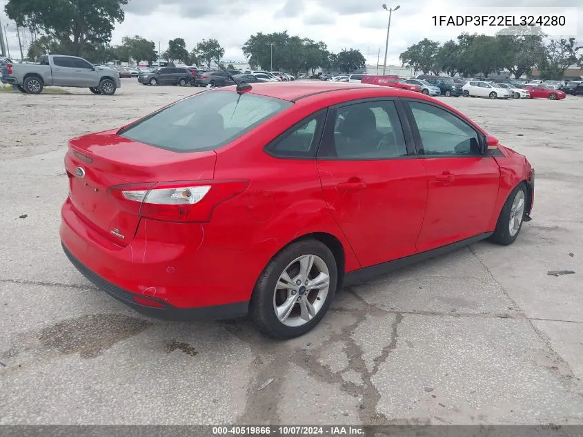 2014 Ford Focus Se VIN: 1FADP3F22EL324280 Lot: 40519866