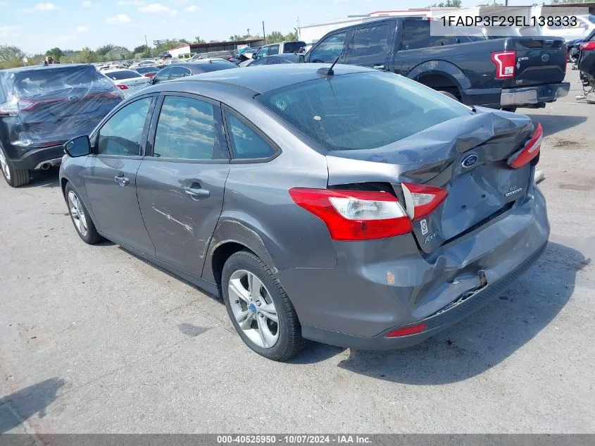 2014 Ford Focus Se VIN: 1FADP3F29EL138333 Lot: 40525950