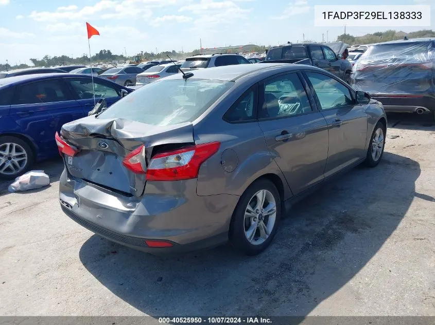 2014 Ford Focus Se VIN: 1FADP3F29EL138333 Lot: 40525950