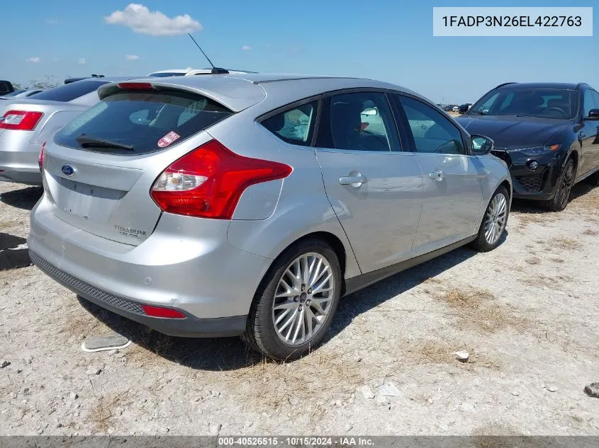 2014 Ford Focus Titanium VIN: 1FADP3N26EL422763 Lot: 40526515