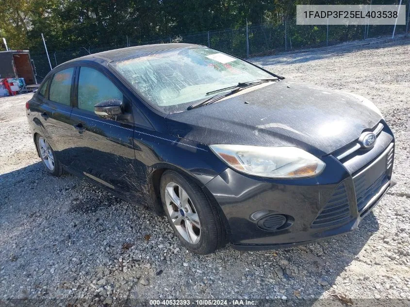 2014 Ford Focus Se VIN: 1FADP3F25EL403538 Lot: 40532393