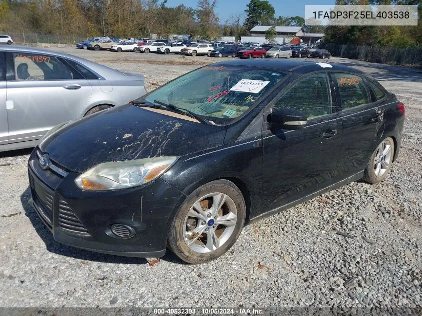 2014 Ford Focus Se VIN: 1FADP3F25EL403538 Lot: 40532393