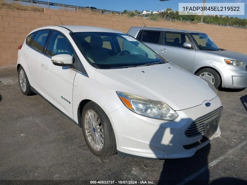 2014 Ford Focus Electric VIN: 1FADP3R45EL219522 Lot: 40533737