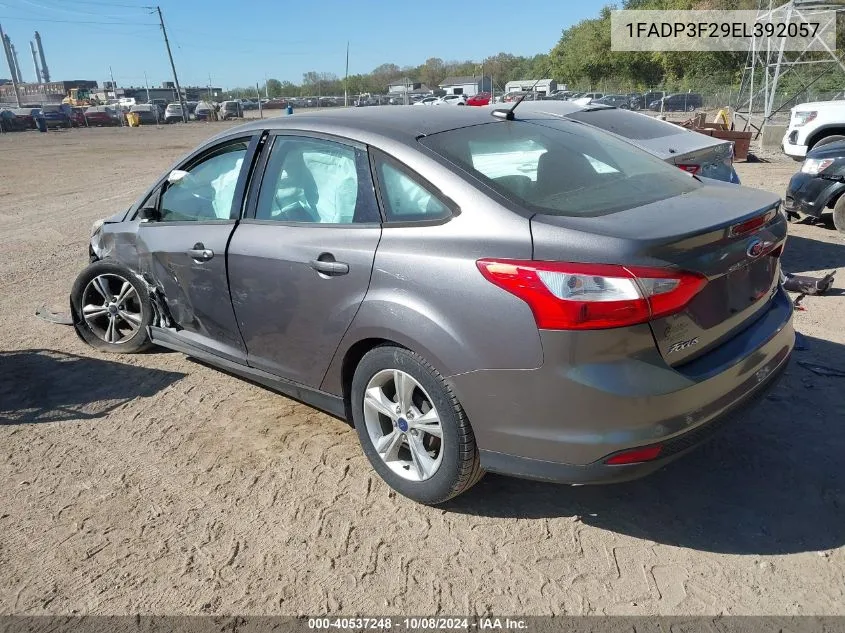 2014 Ford Focus Se VIN: 1FADP3F29EL392057 Lot: 40537248