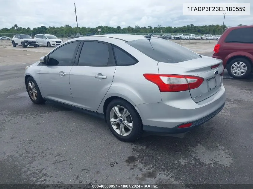 2014 Ford Focus Se VIN: 1FADP3F23EL180559 Lot: 40538857