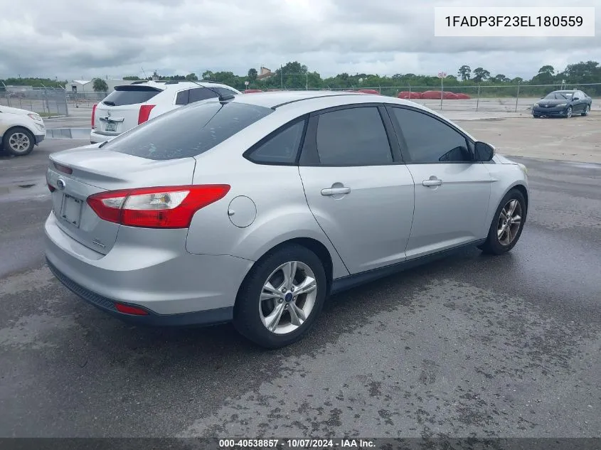 2014 Ford Focus Se VIN: 1FADP3F23EL180559 Lot: 40538857