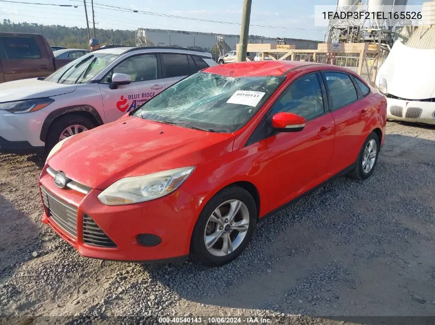 2014 Ford Focus Se VIN: 1FADP3F21EL165526 Lot: 40540143