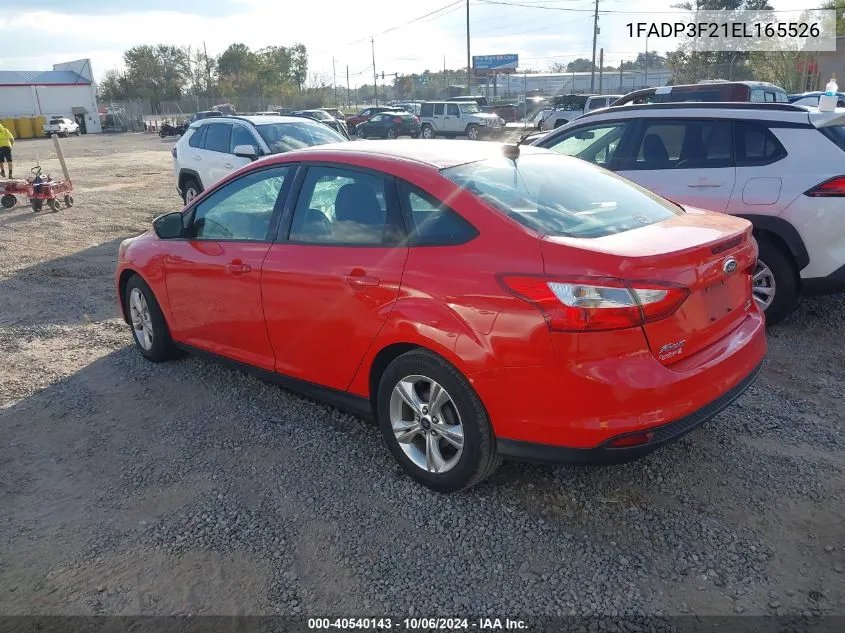 2014 Ford Focus Se VIN: 1FADP3F21EL165526 Lot: 40540143