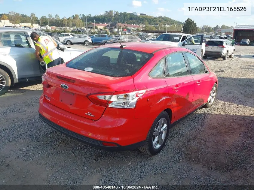 2014 Ford Focus Se VIN: 1FADP3F21EL165526 Lot: 40540143