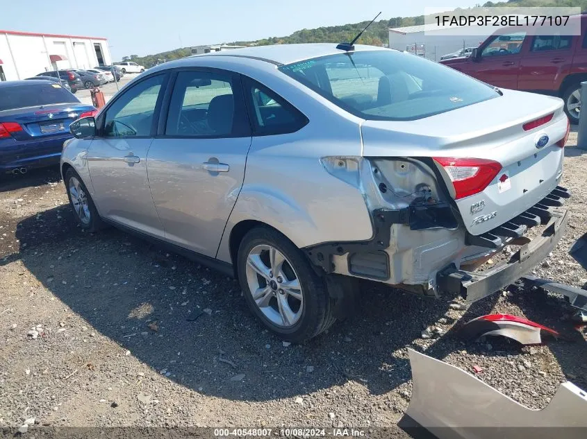 2014 Ford Focus Se VIN: 1FADP3F28EL177107 Lot: 40548007