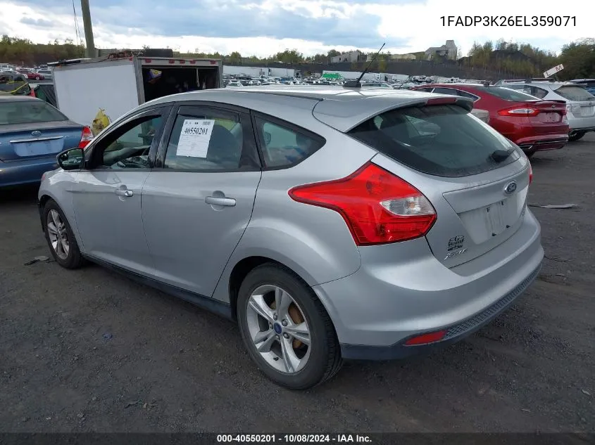 2014 Ford Focus Se VIN: 1FADP3K26EL359071 Lot: 40550201