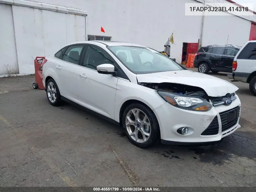 2014 Ford Focus Titanium VIN: 1FADP3J23EL414318 Lot: 40551799