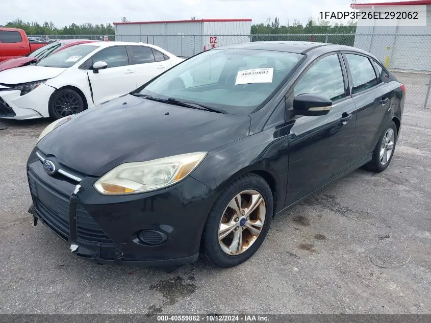 2014 Ford Focus Se VIN: 1FADP3F26EL292062 Lot: 40559882