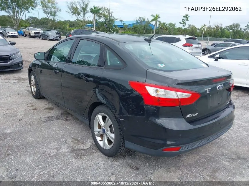 2014 Ford Focus Se VIN: 1FADP3F26EL292062 Lot: 40559882