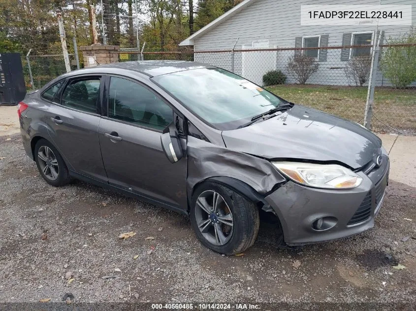 2014 Ford Focus Se VIN: 1FADP3F22EL228441 Lot: 40560485