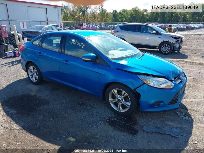 2014 Ford Focus Se VIN: 1FADP3F23EL189049 Lot: 40567628