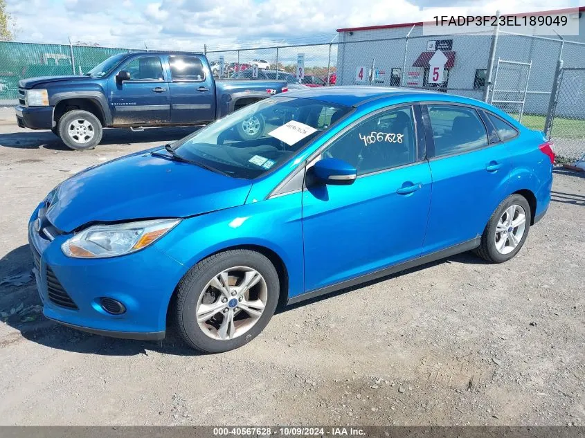 2014 Ford Focus Se VIN: 1FADP3F23EL189049 Lot: 40567628