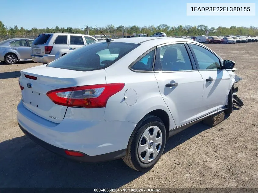 2014 Ford Focus S VIN: 1FADP3E22EL380155 Lot: 40568254