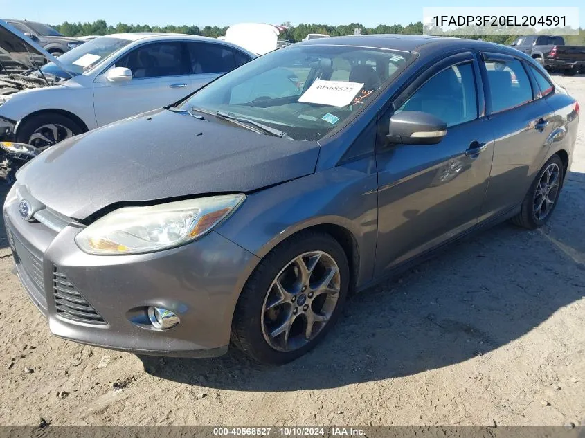 2014 Ford Focus Se VIN: 1FADP3F20EL204591 Lot: 40568527