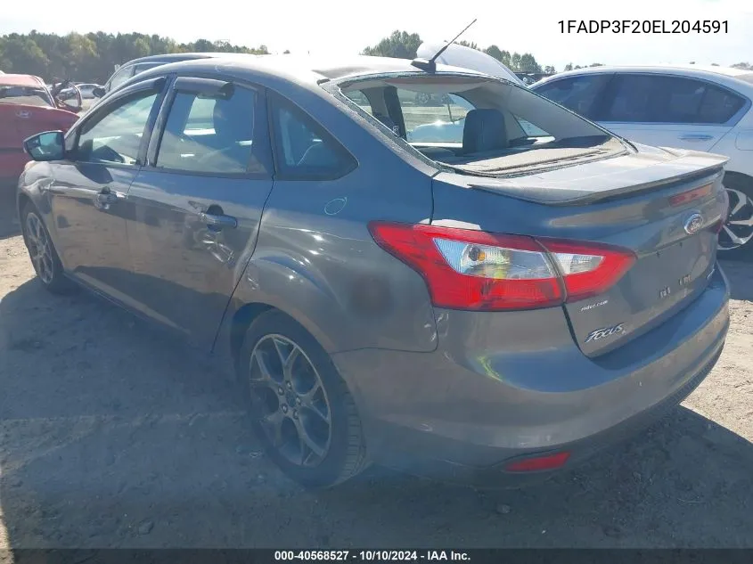 2014 Ford Focus Se VIN: 1FADP3F20EL204591 Lot: 40568527