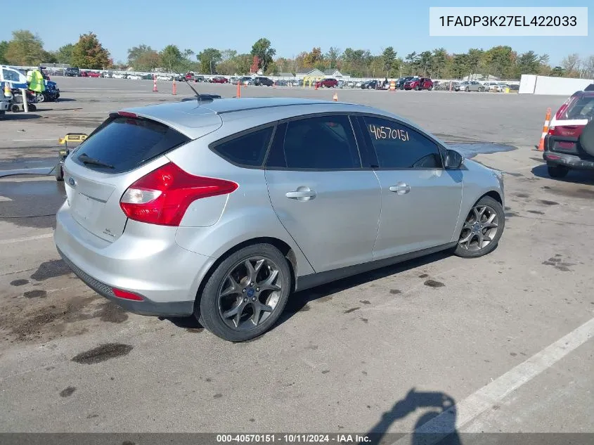 2014 Ford Focus Se VIN: 1FADP3K27EL422033 Lot: 40570151