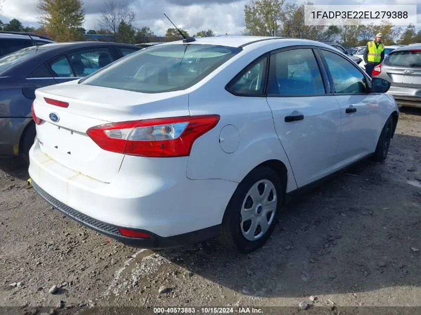 2014 Ford Focus S VIN: 1FADP3E22EL279388 Lot: 40573883