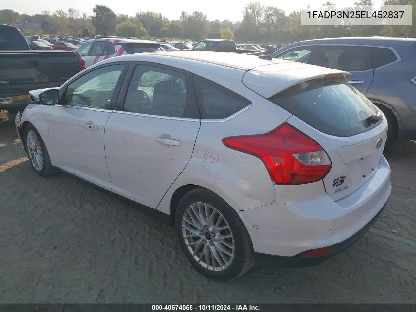 2014 Ford Focus Titanium VIN: 1FADP3N25EL452837 Lot: 40574058