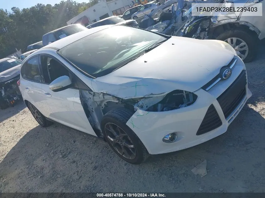 2014 Ford Focus Se VIN: 1FADP3K28EL239403 Lot: 40574788