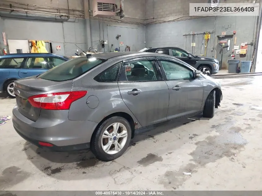 2014 Ford Focus Se VIN: 1FADP3F23EL366408 Lot: 40575430