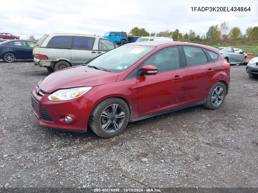 2014 Ford Focus Se VIN: 1FADP3K20EL434864 Lot: 40576998