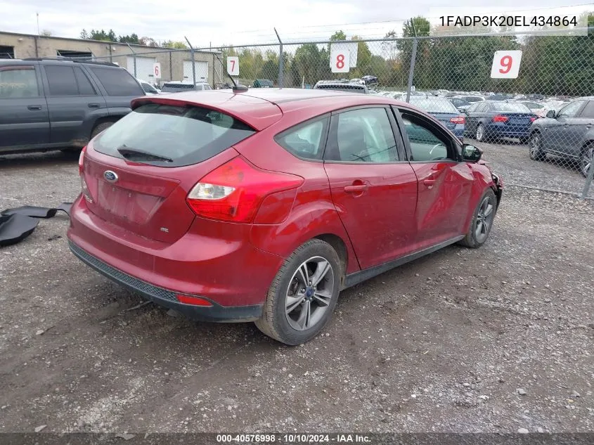 2014 Ford Focus Se VIN: 1FADP3K20EL434864 Lot: 40576998